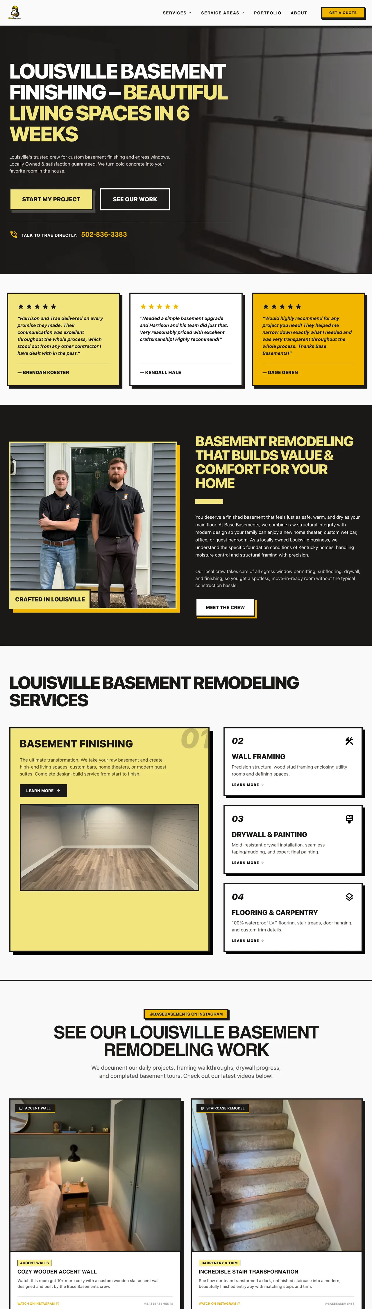 Base Basements — new website built by Sloan's Websites