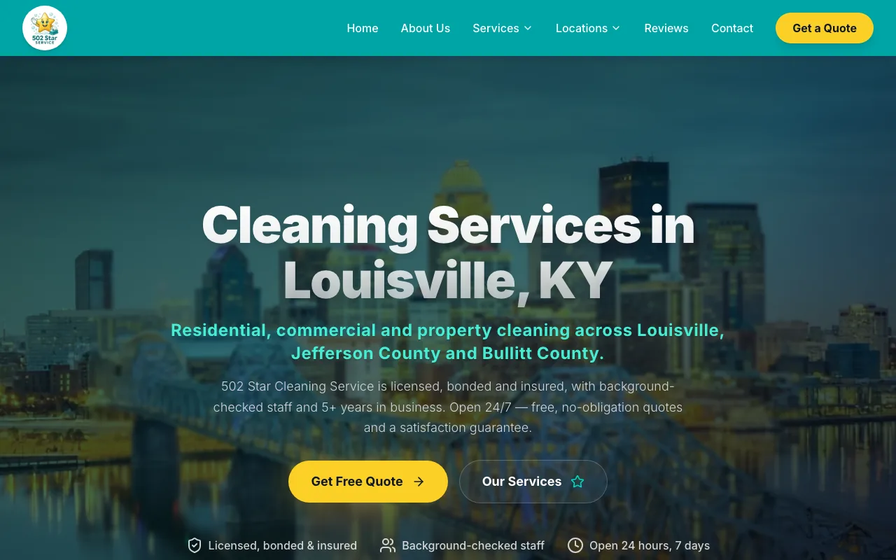 502 Star Cleaning Service homepage