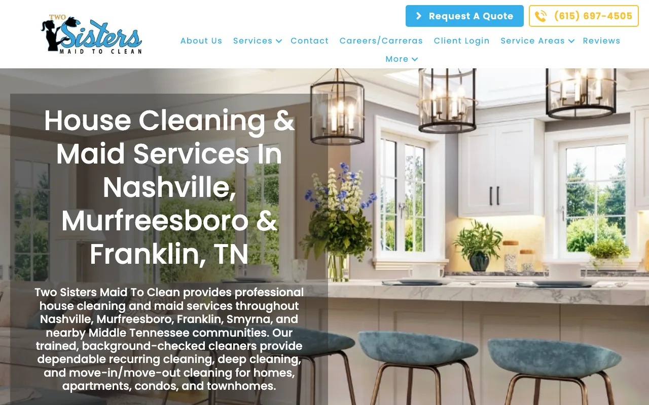 Two Sisters Maid To Clean homepage
