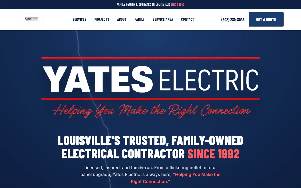 Yates Electric homepage