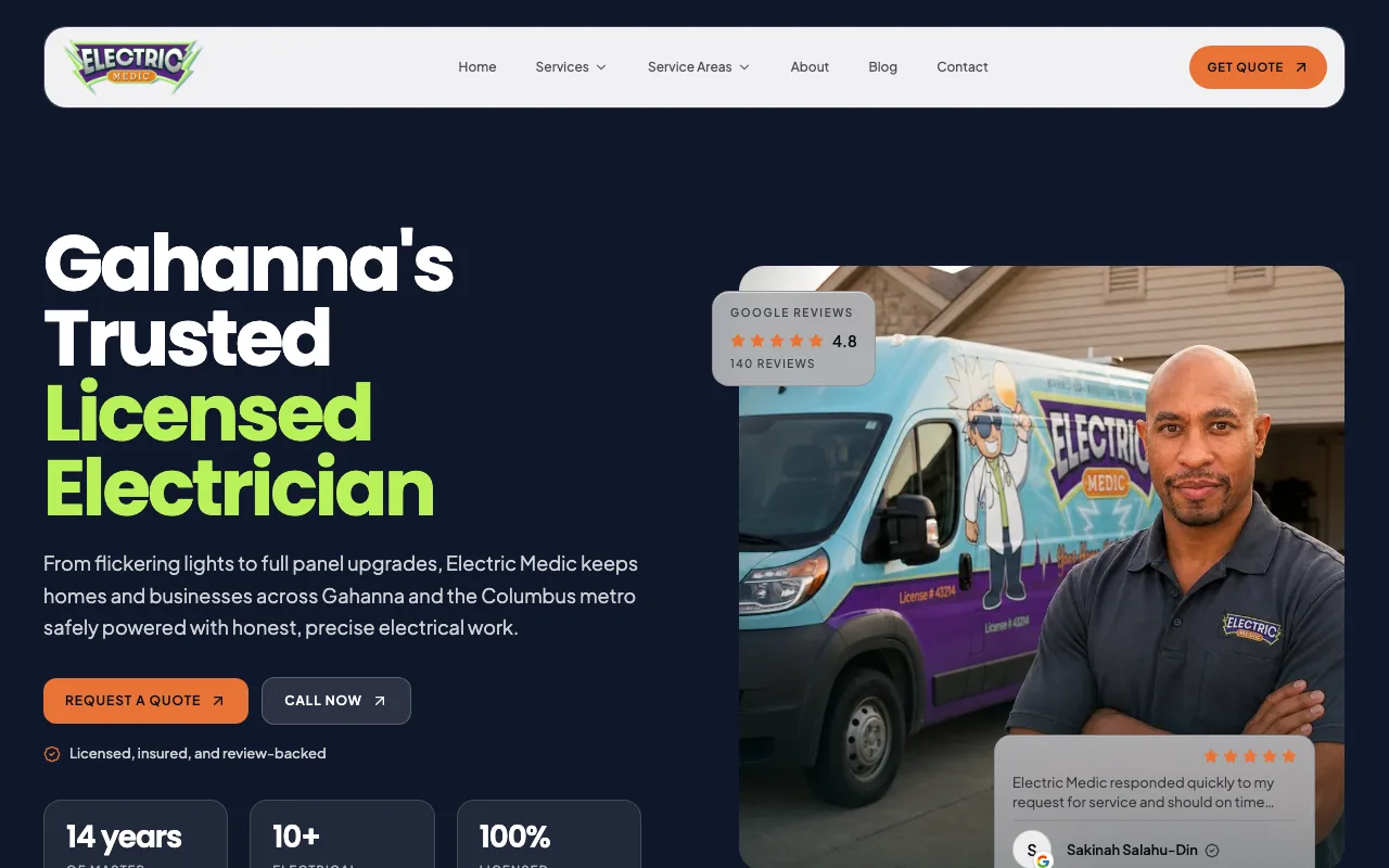 Electric Medic homepage