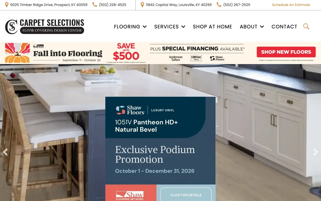 Carpet Selections homepage