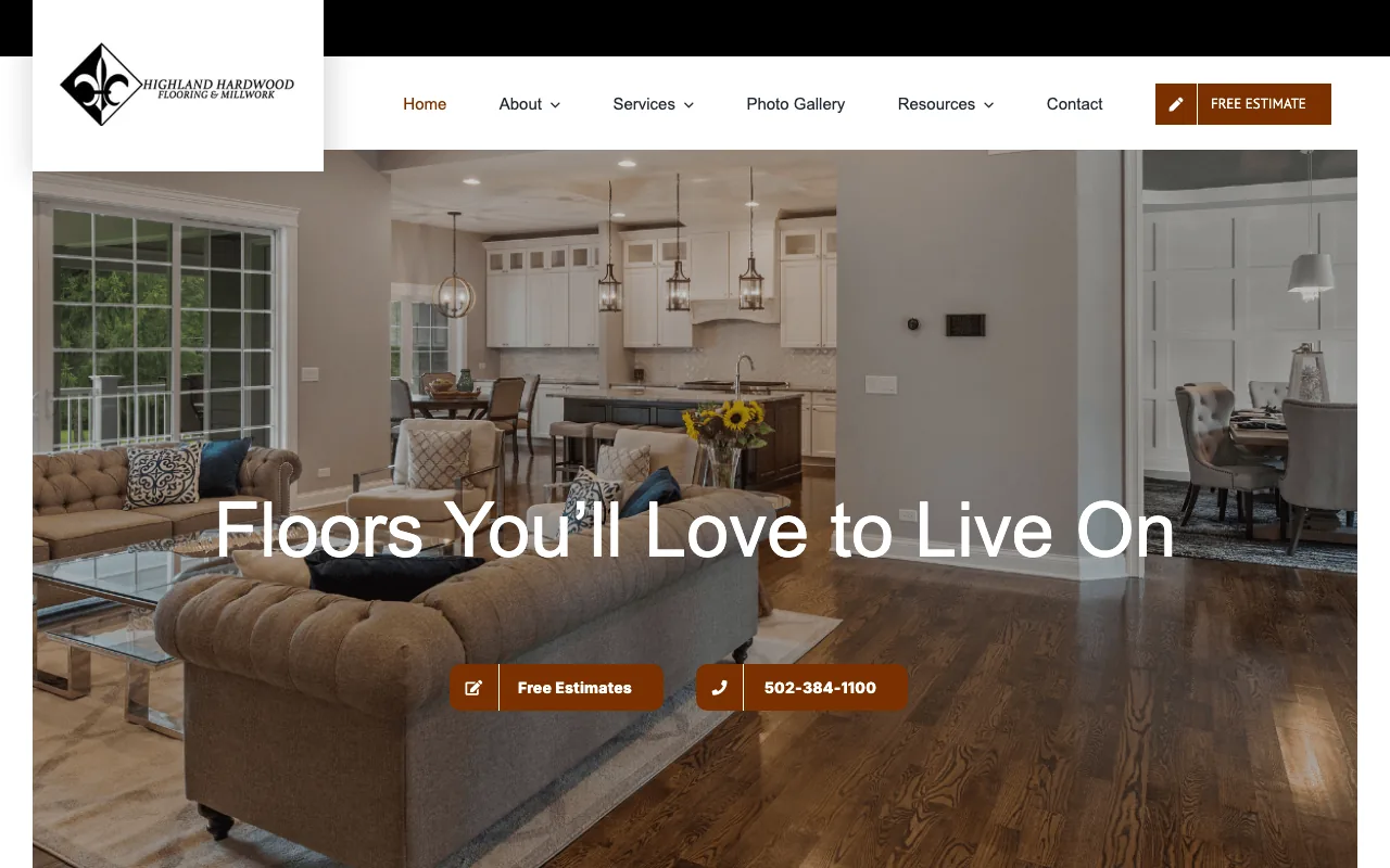 Highland Hardwood Flooring & Millwork homepage