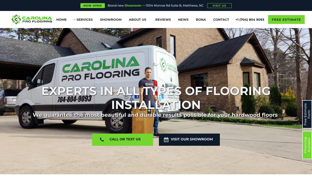 Carolina Pro Flooring homepage