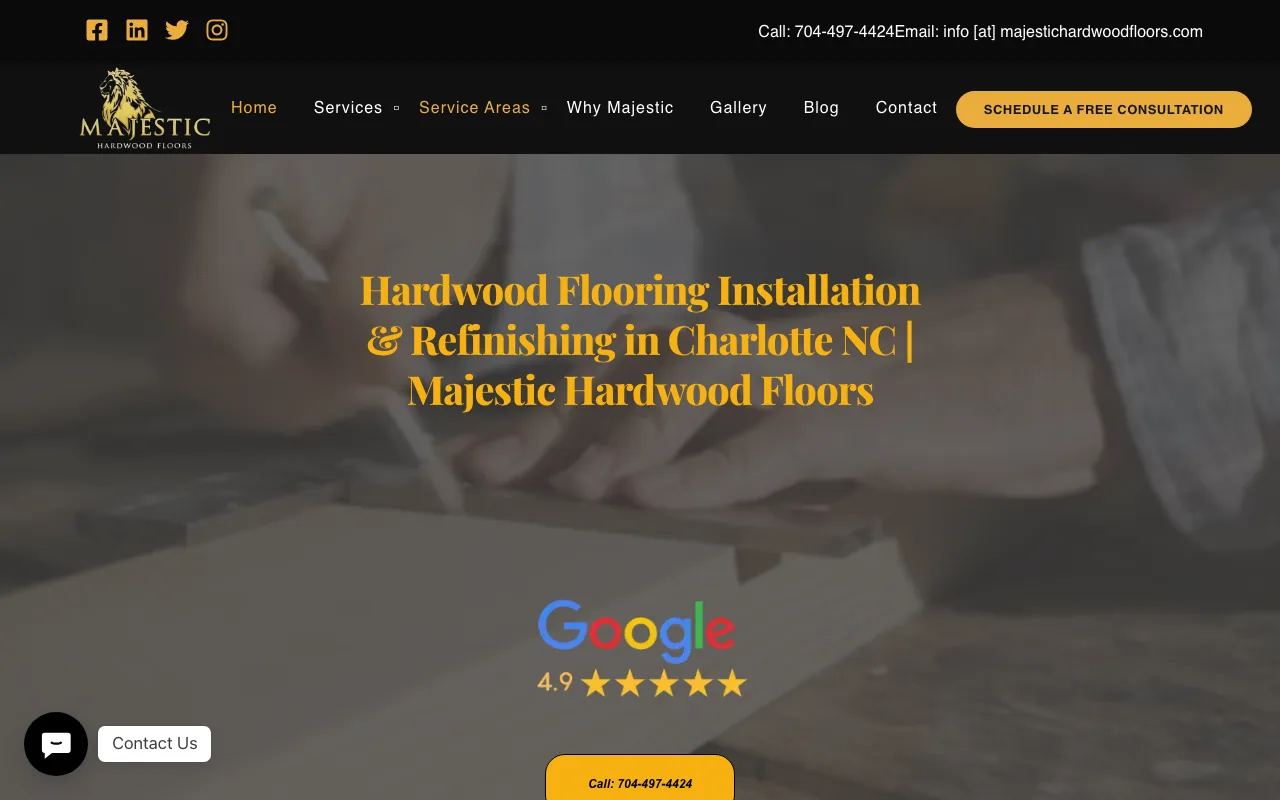 Majestic Hardwood Floors homepage