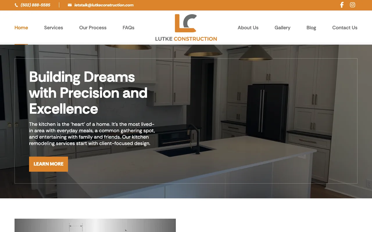 Lutke Construction homepage
