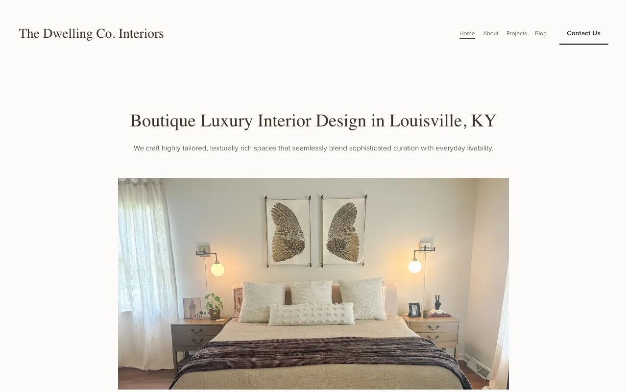 The Dwelling Co. Interiors homepage