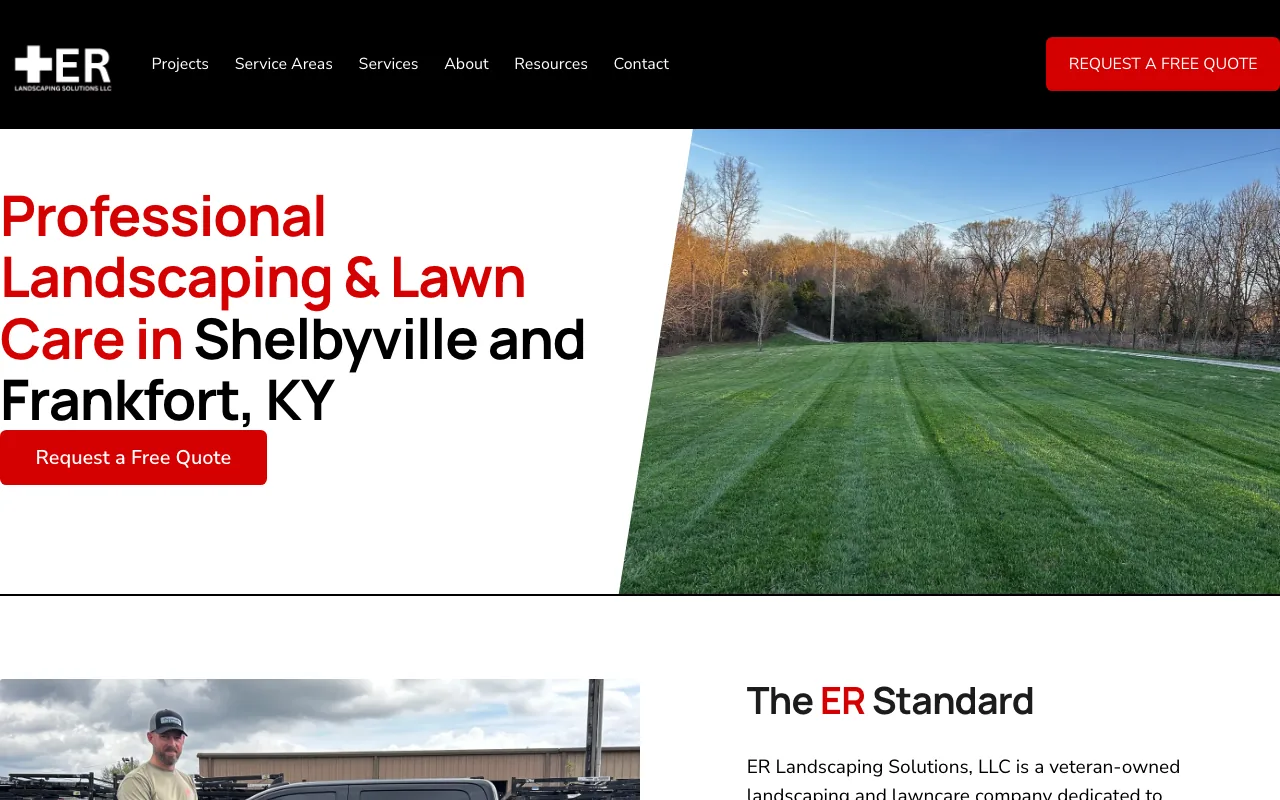 ER Landscaping Solutions homepage