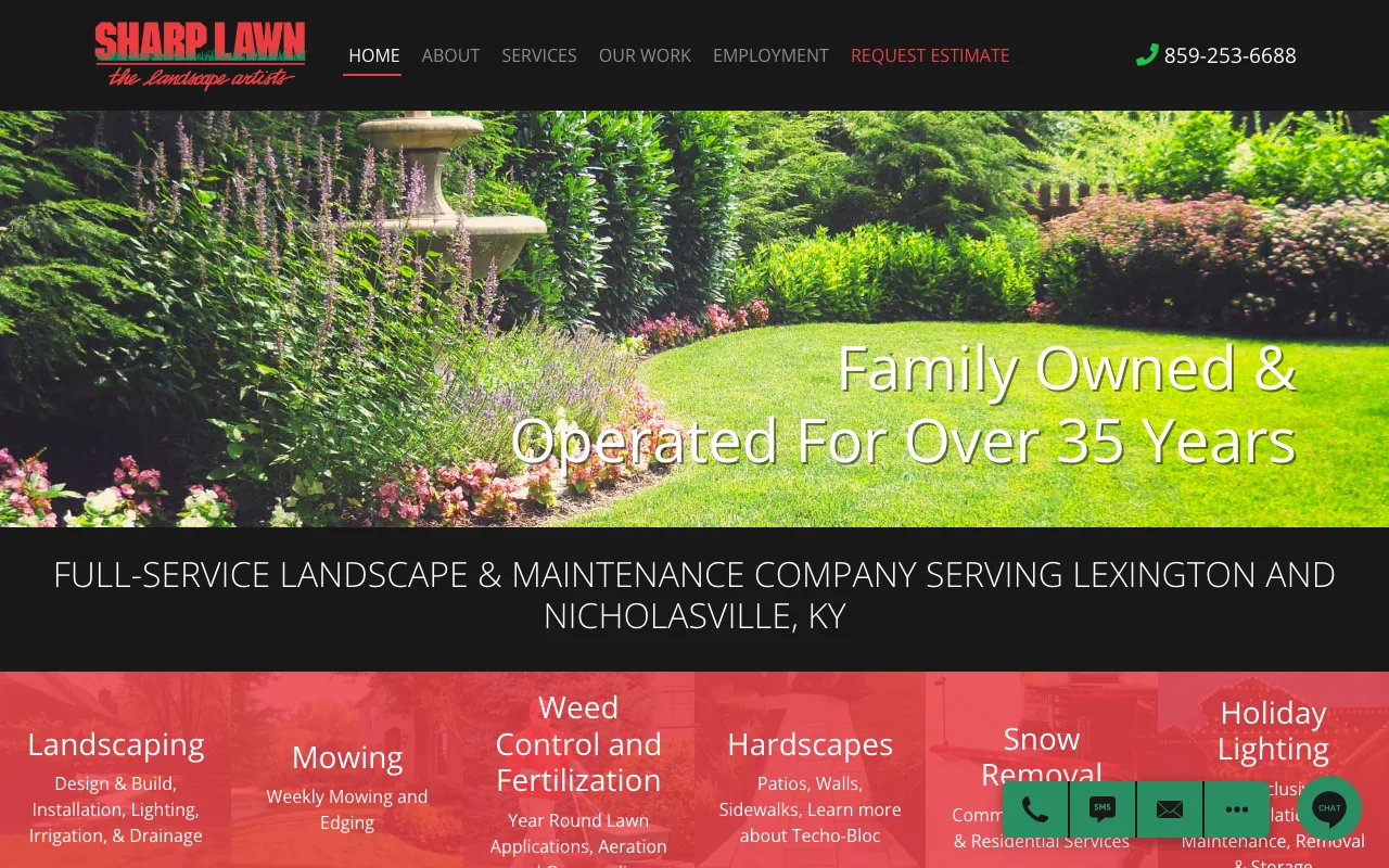 Sharp Lawn homepage