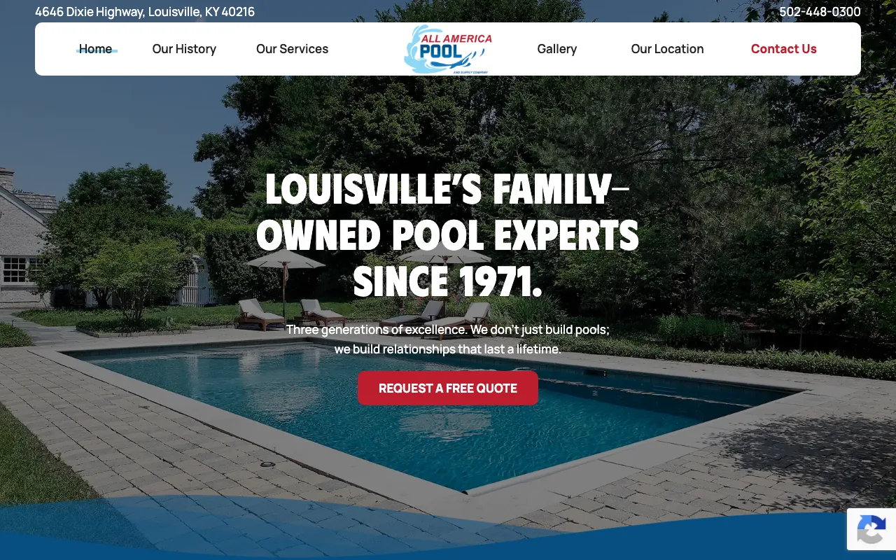 All America Pool homepage