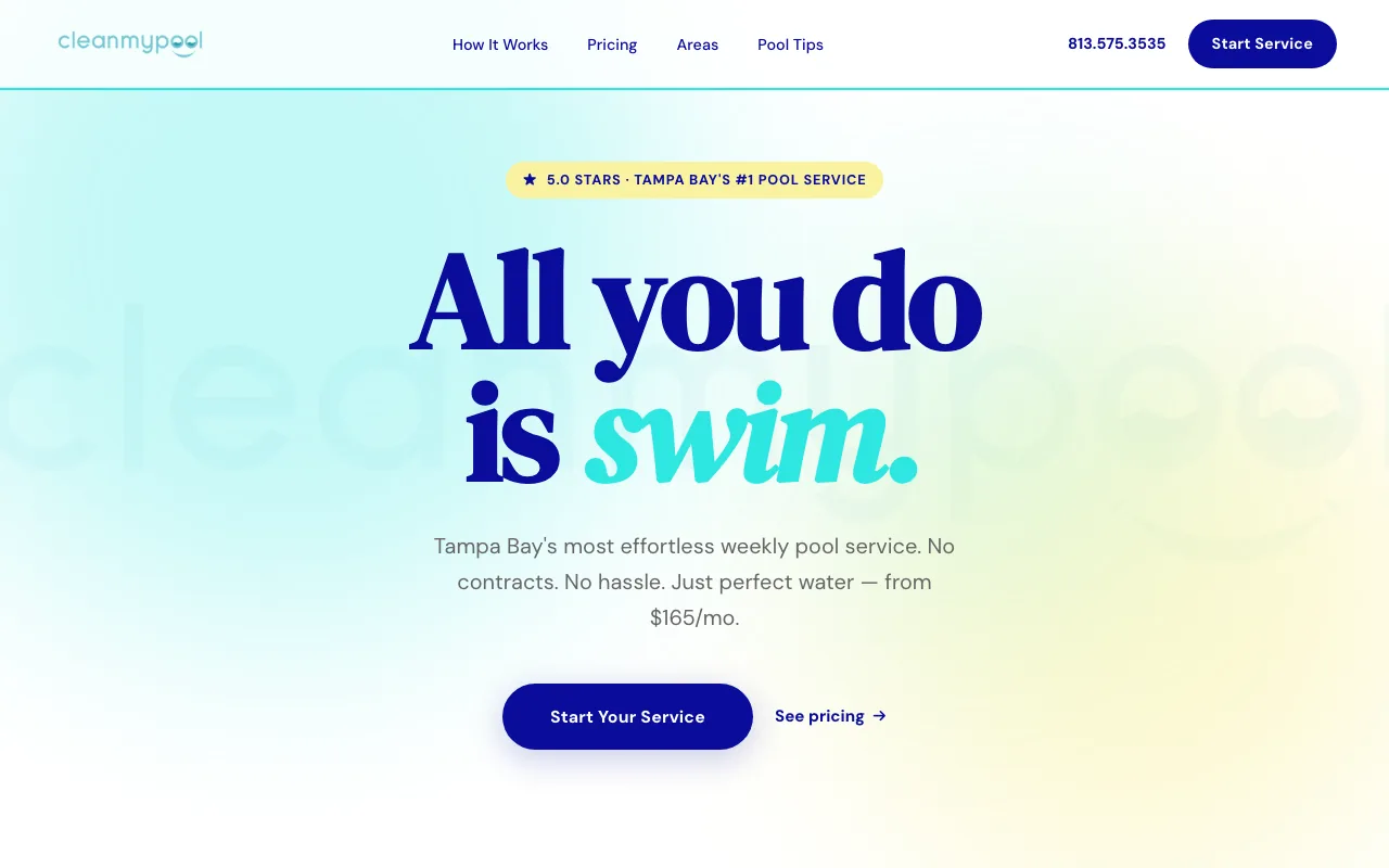 CleanMyPool homepage