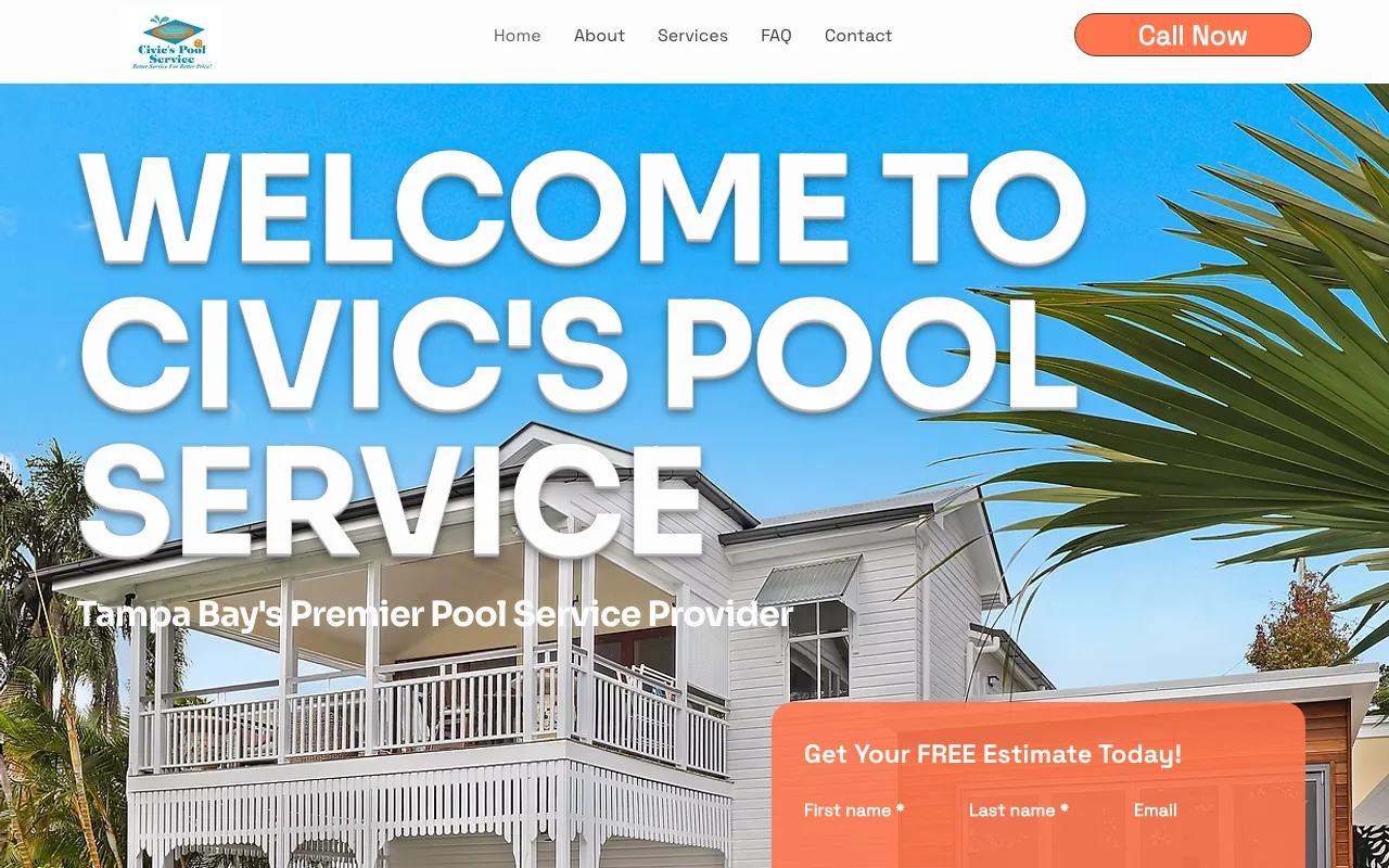 Civic's Pool Service homepage