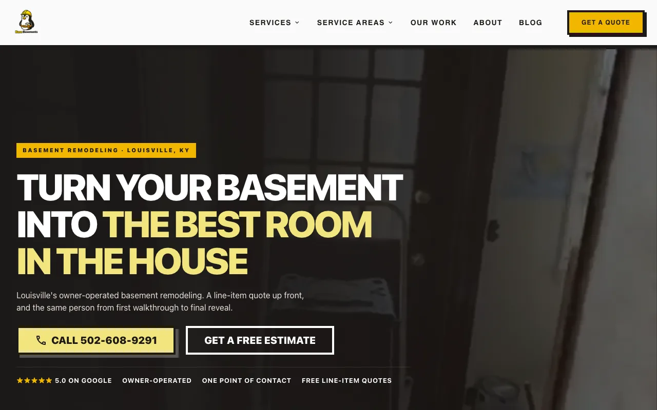 Base Basements homepage