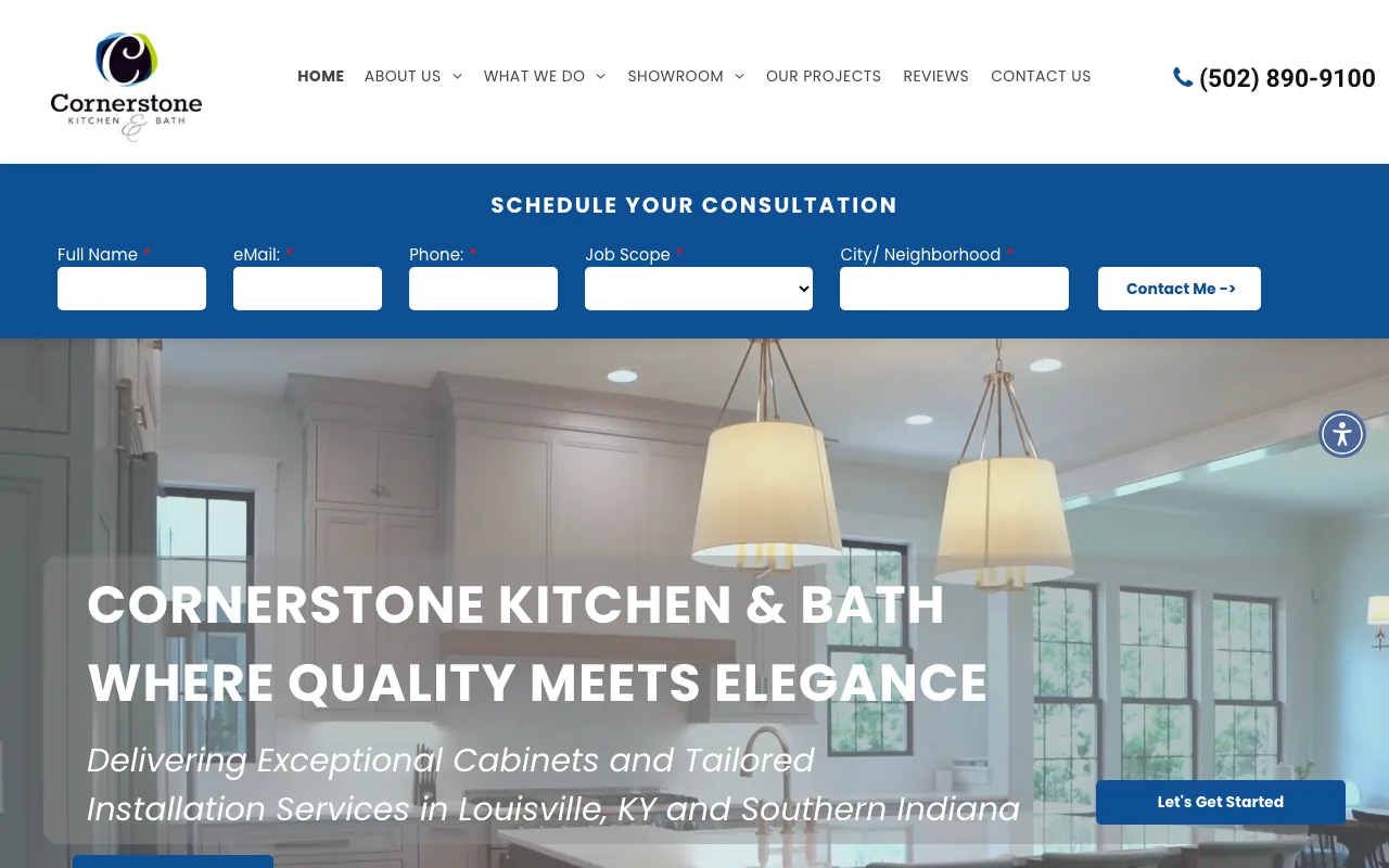 Cornerstone Kitchen & Bath homepage