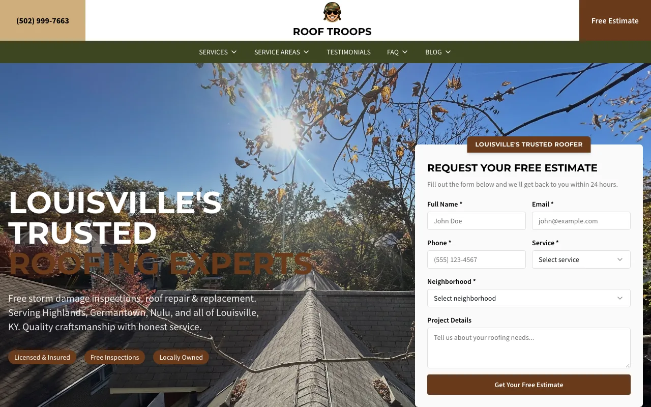Roof Troops homepage