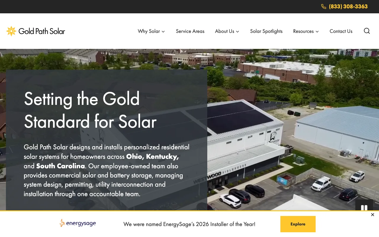 Gold Path Solar homepage