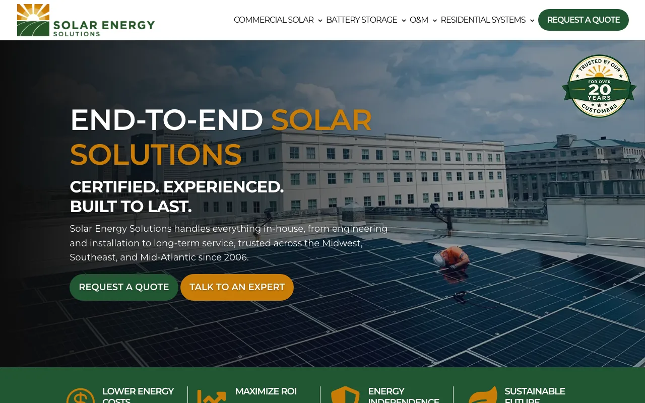 Solar Energy Solutions homepage