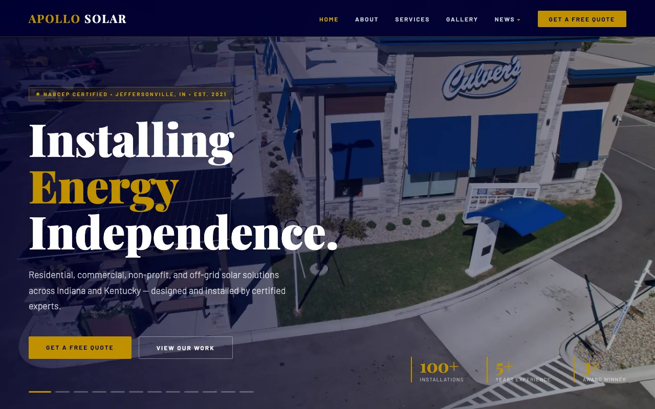 Apollo Solar homepage
