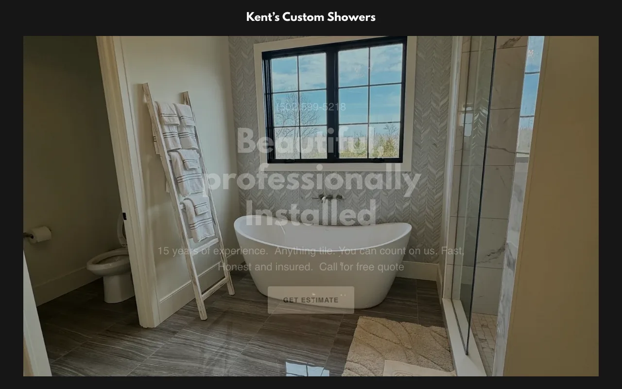 Kent's Custom Showers homepage