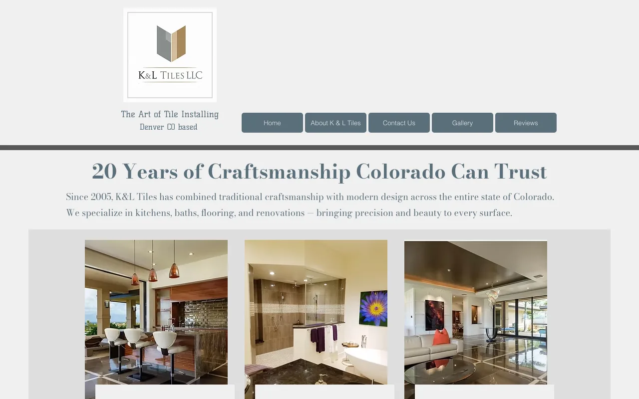 K & L Tiles homepage