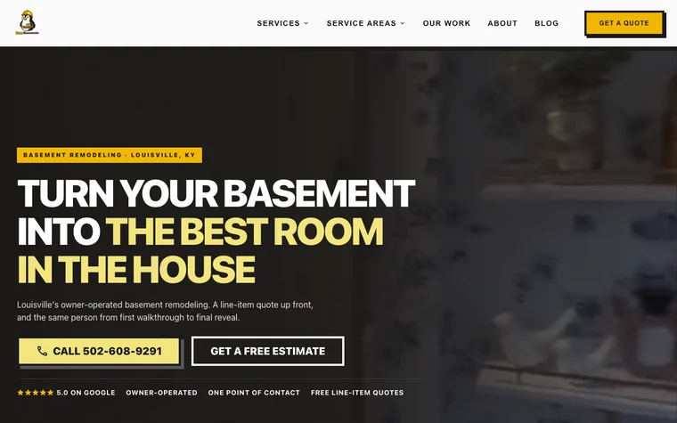 Base Basements website