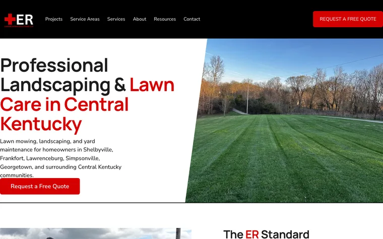 ER Landscaping Solutions website