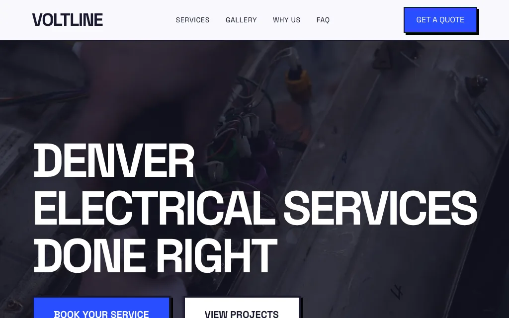 Voltline Electric — Playful & Creative electrician website example
