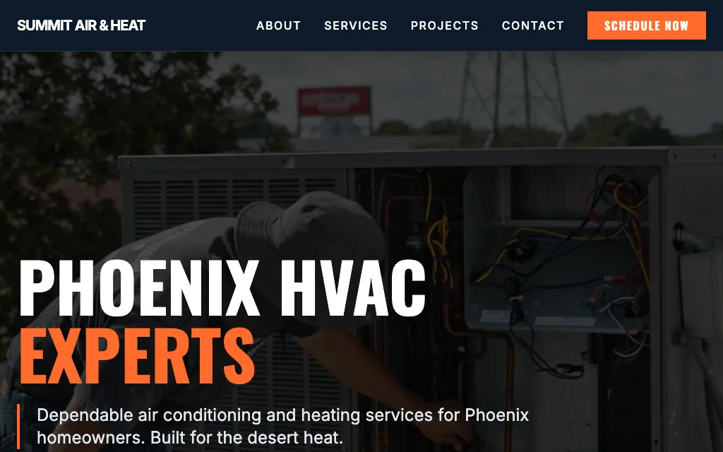 Summit Air & Heat — Bold & Modern HVAC website example