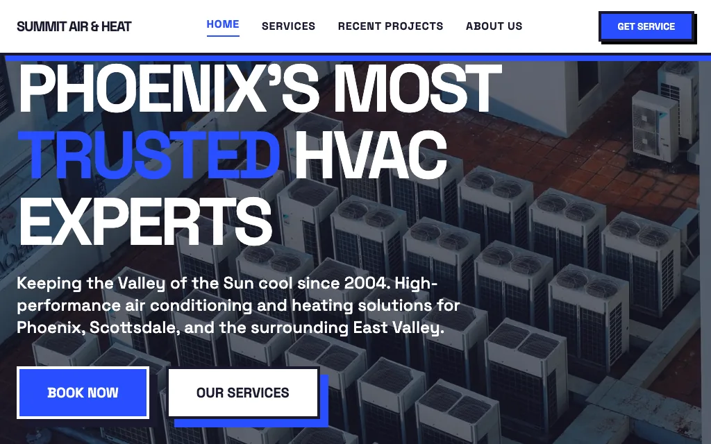 Summit Air & Heat — Playful & Creative HVAC website example