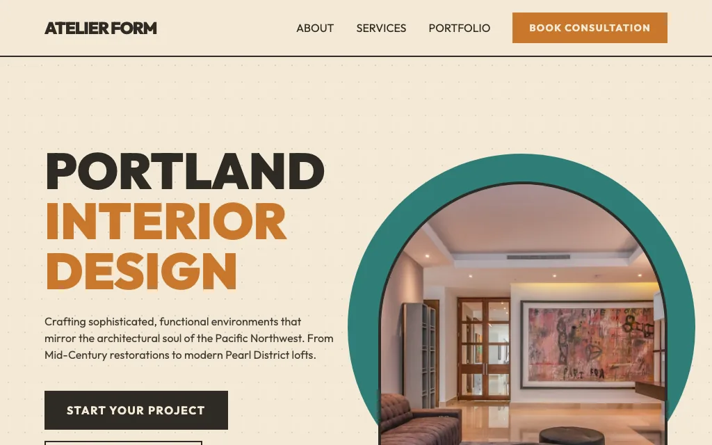 Atelier Form Interiors — Mid-Century Modern interior design website example