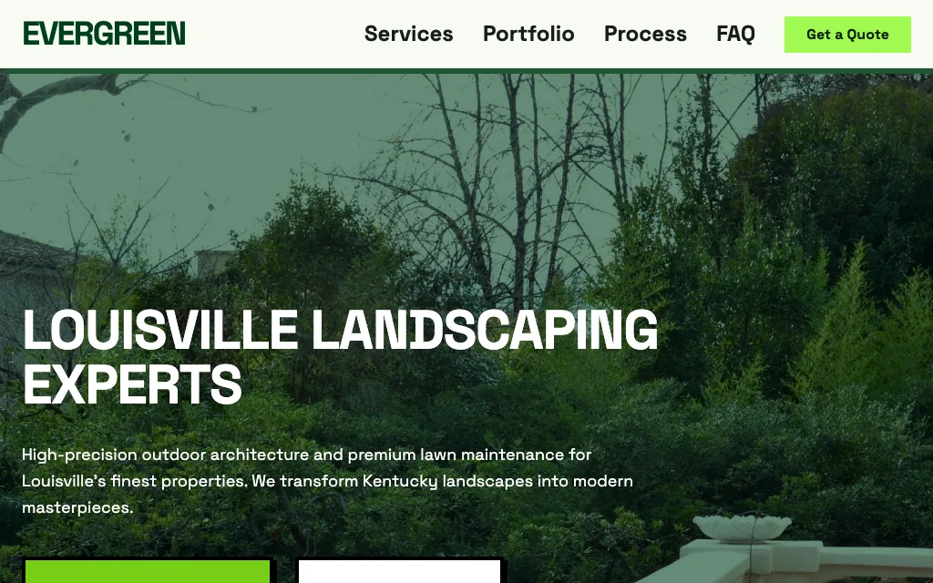 Evergreen Lawn & Landscape — Playful & Creative landscaping website example