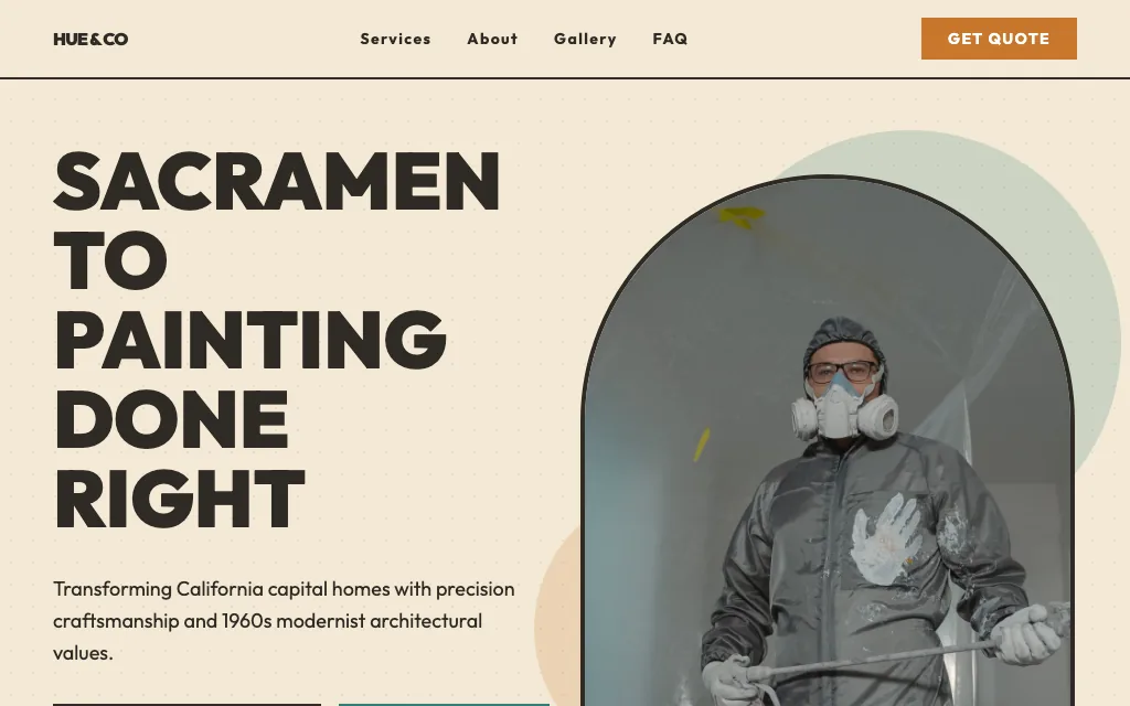 Hue & Co Painting — Mid-Century Modern painting website example