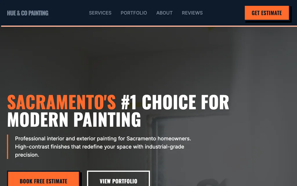 Hue & Co Painting — Bold & Modern painting website example