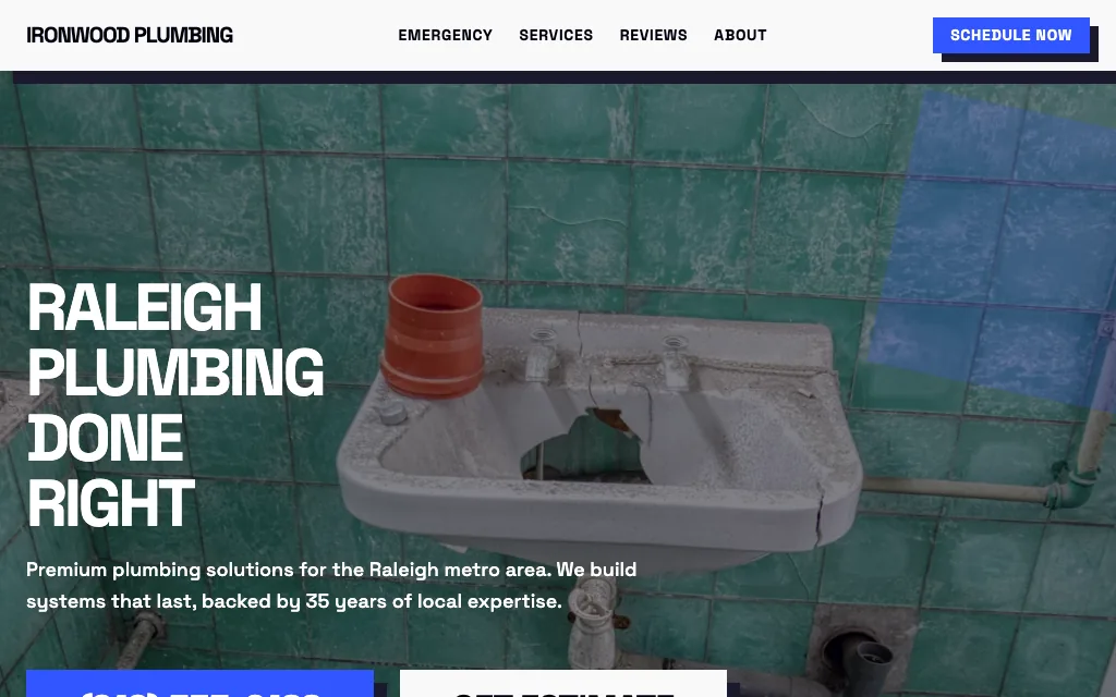 Ironwood Plumbing — Playful & Creative plumbing website example