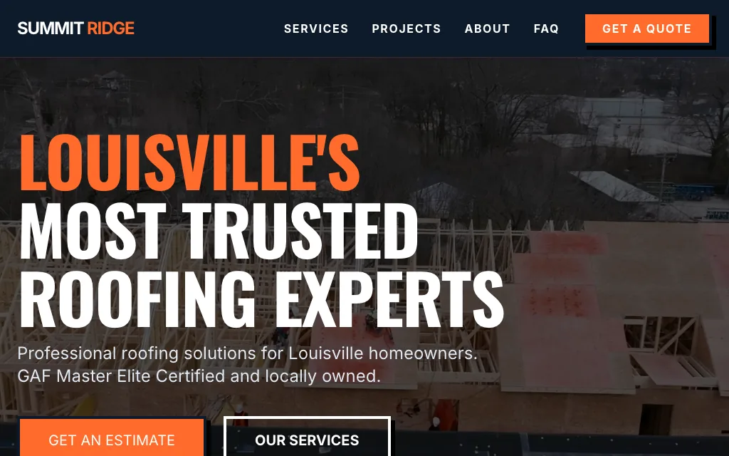 Summit Ridge Roofing — Bold & Modern roofing website example