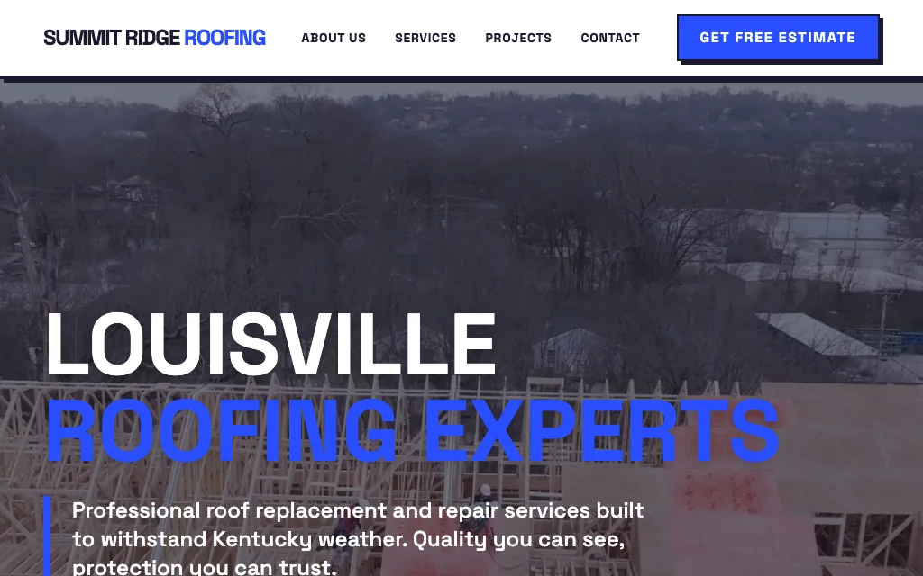 Summit Ridge Roofing — Playful & Creative roofing website example