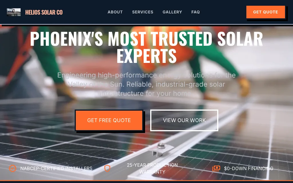 Helios Solar Co — Bold & Modern solar website example