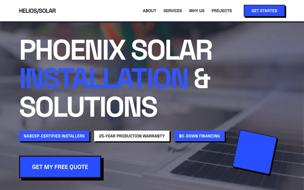 Helios Solar Co — Playful & Creative solar website example