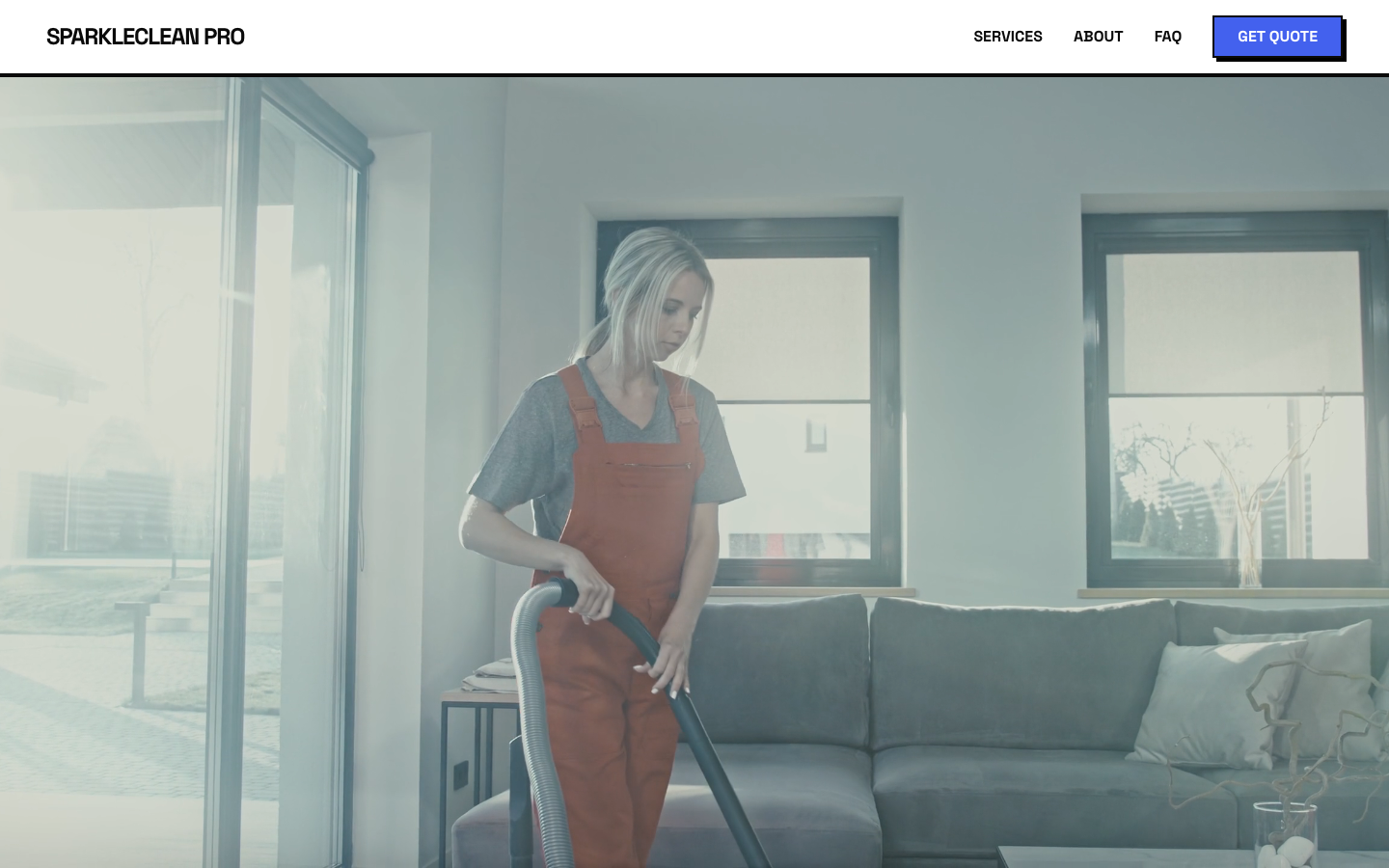 Cleaning website mockup example