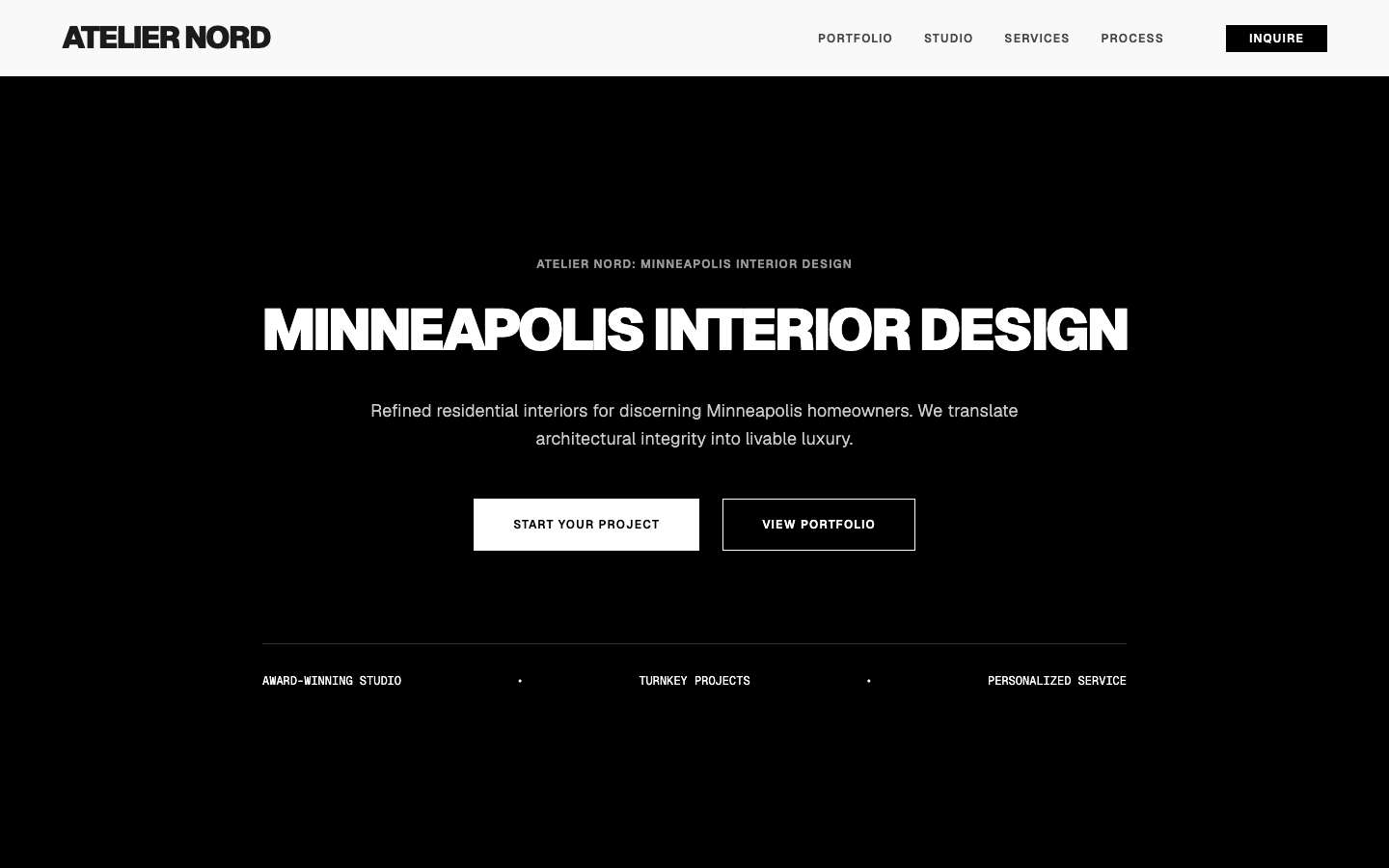 Interior Design website mockup example