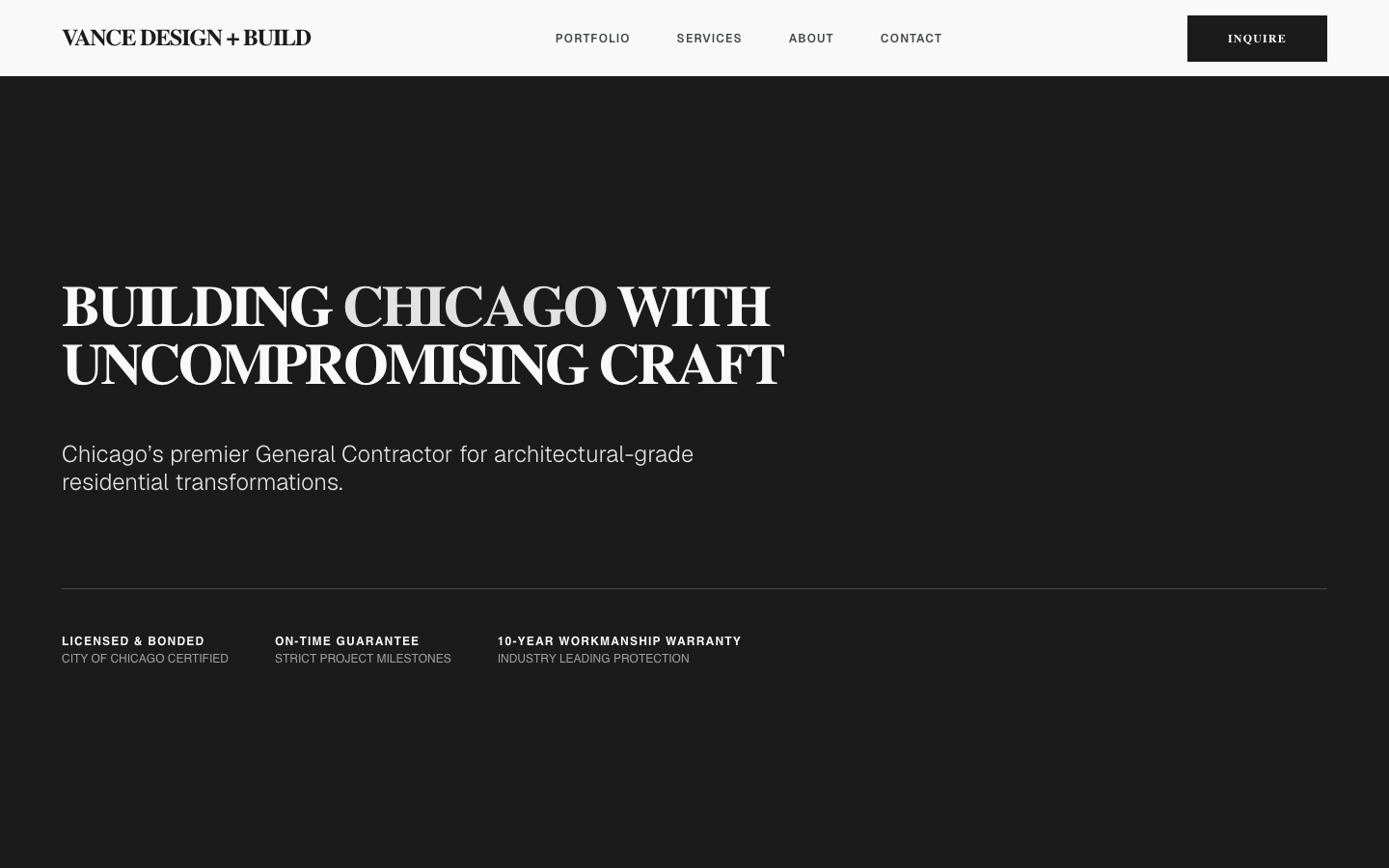 Contractor website redesign mockup example