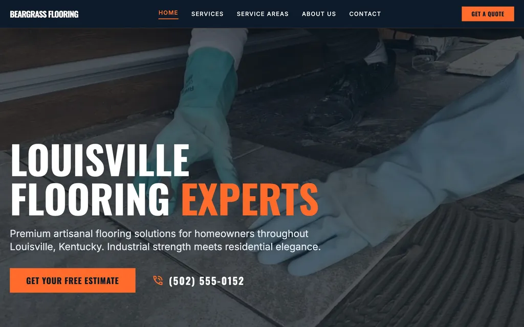 Flooring website mockup example
