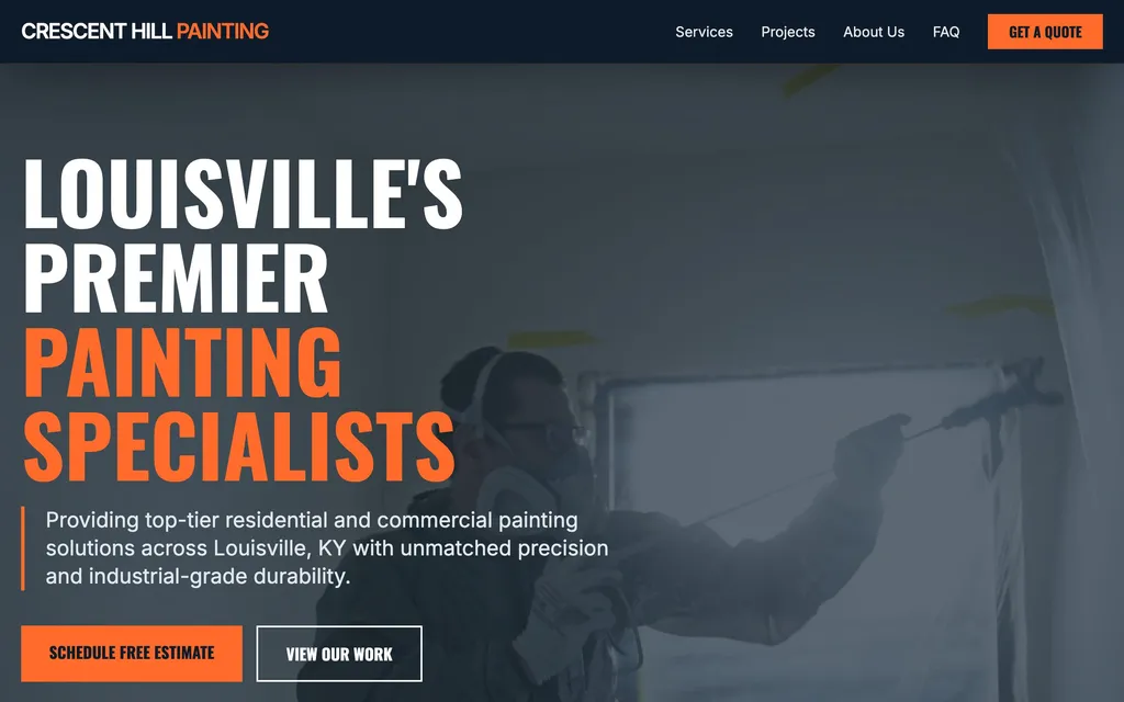 Painters website mockup example
