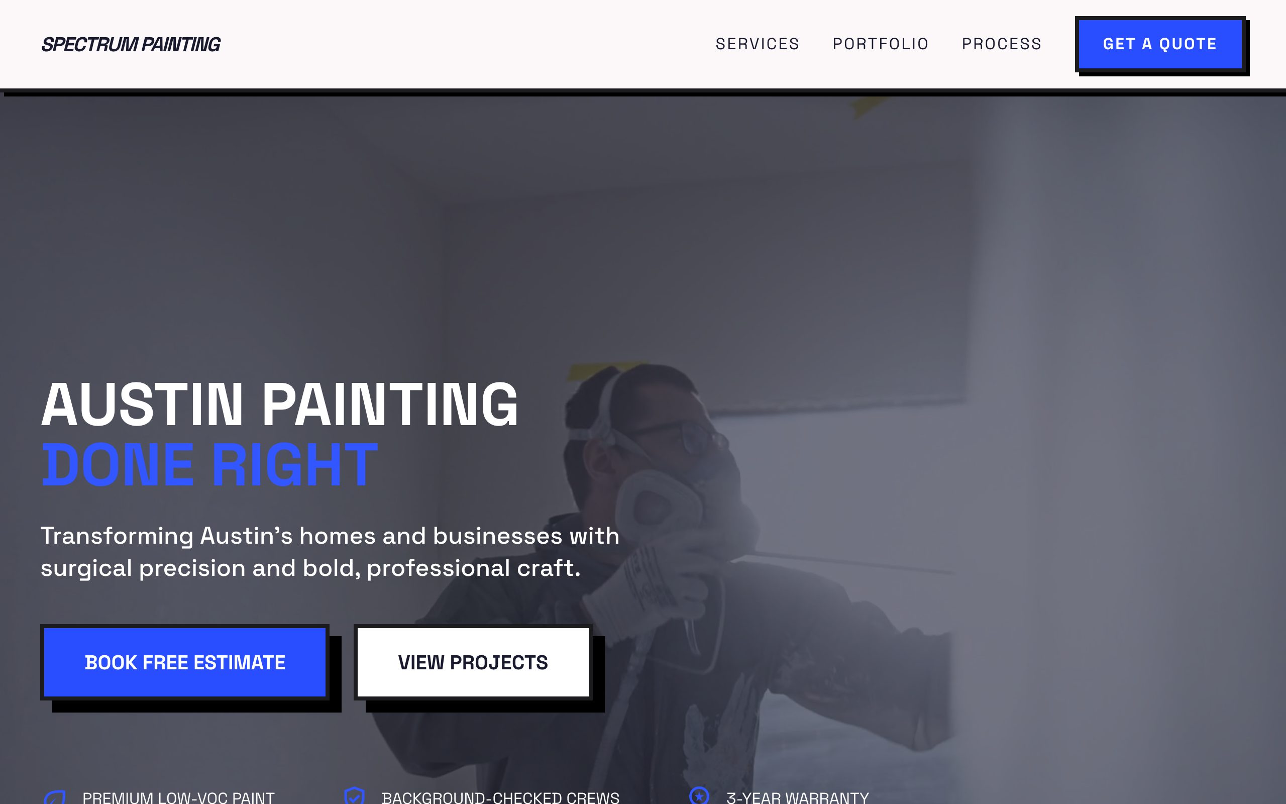 Spectrum Painting Co website mockup